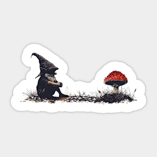 Gnomes and Mushroom Design Sticker